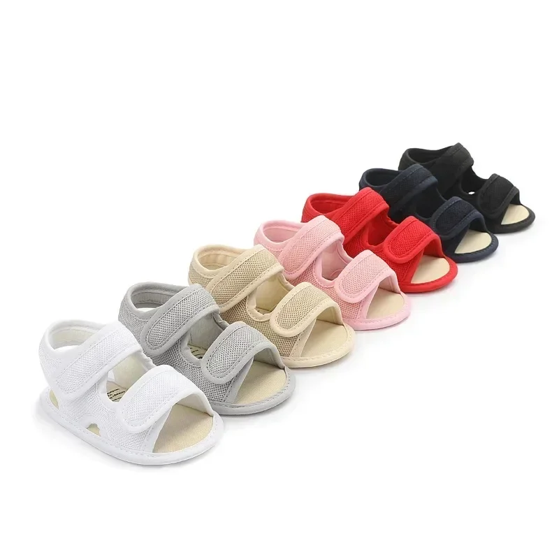 0-18 M Summer Unisex Toddler Sandals Baby Girl Shoes Solid Color Net Cloth Breathable Boys Baby Sandals Infant Girls Sandals 3