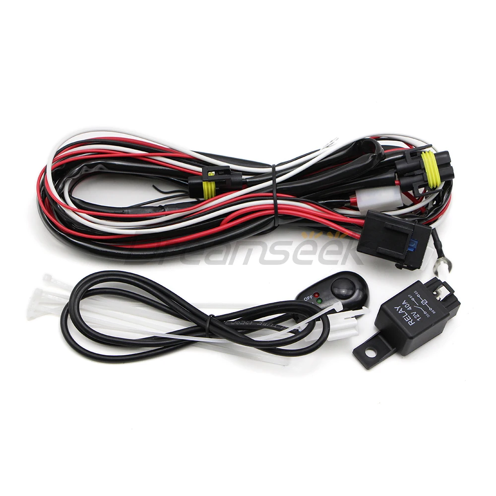 Universal Fog Light Wiring Relay Harness H8 H9 H11 LED Work Lights Lamp