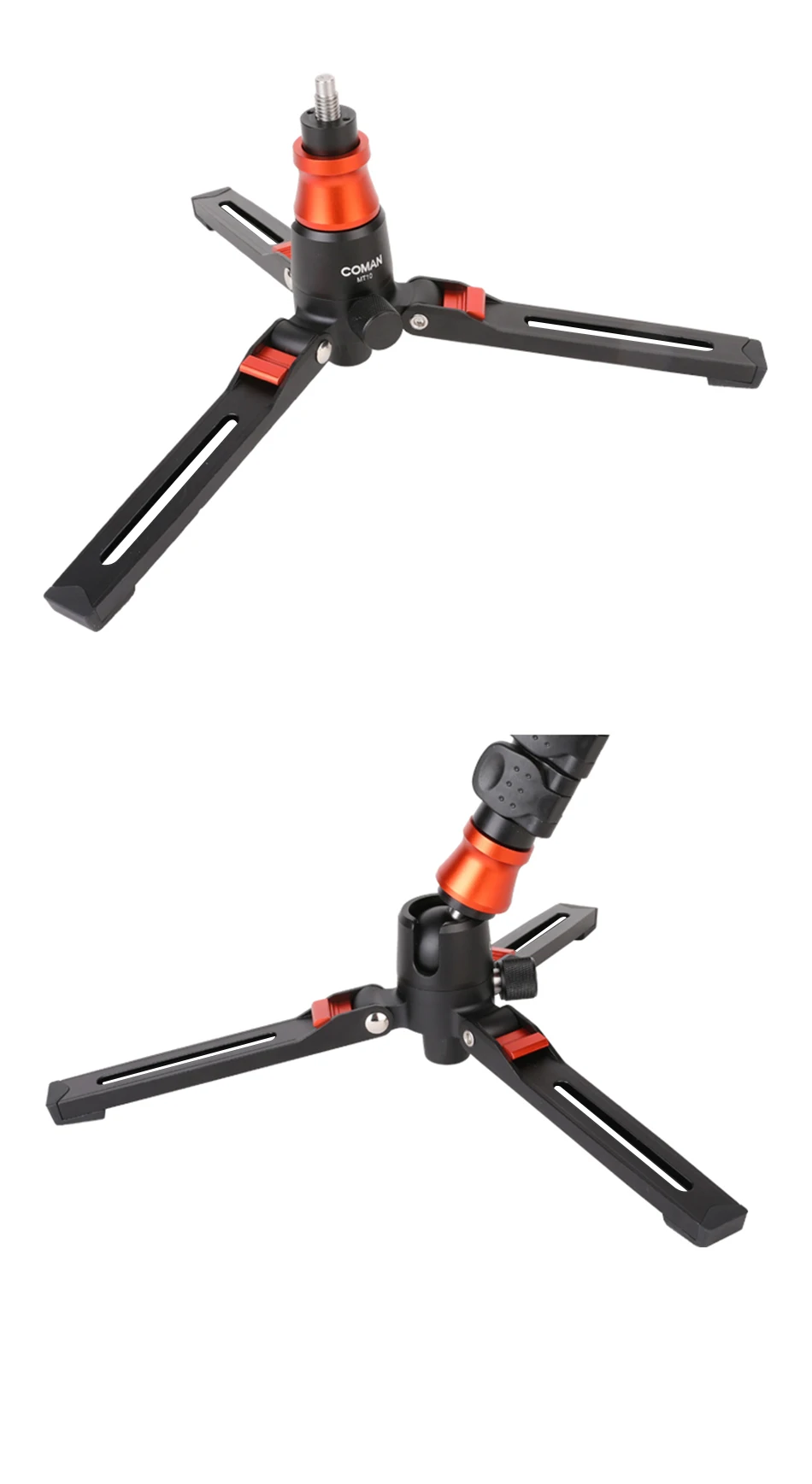 COMAN MT10 Stativständer aus Aluminiumlegierung mit 3/8-Zoll-Schraube, Einbeinstativbasis für DSLR-Kamera, Desktop-Stativ, Fotografie-Adapter – Detail 8
