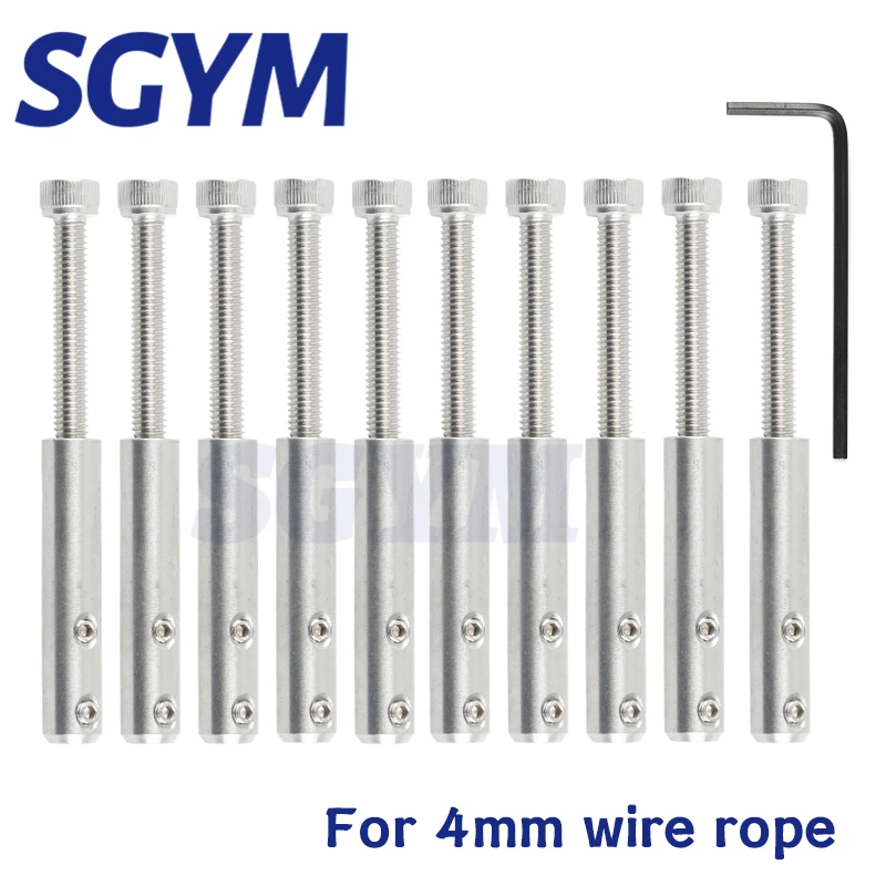 Handscrew Clamp Wire Rope Rosca Hexagonal Cabeça Tensão End Fitting Grub Screw Buckle Escada Poste de Plataforma mm 10 Pcs