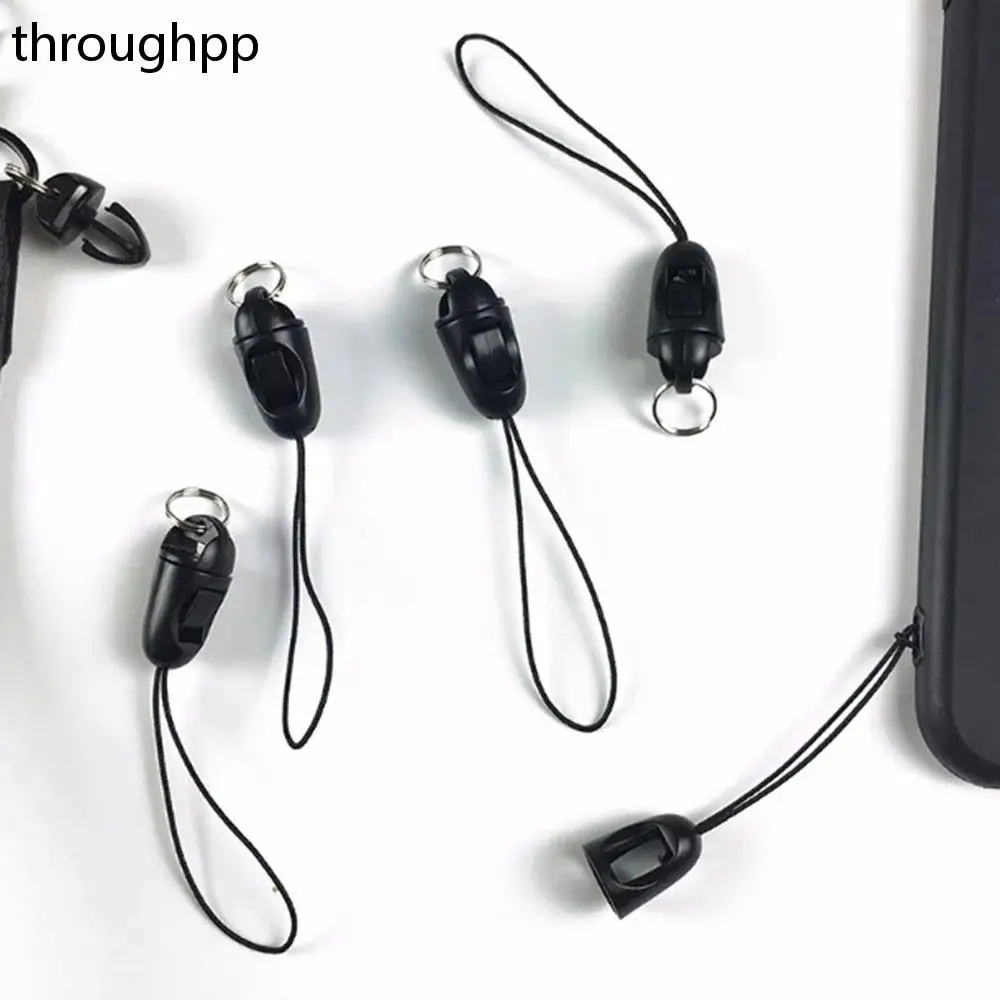 10-Pack Nylon Black Detachable Phone Lanyards with DIY Pendant Option