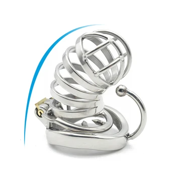 Chastity Cage Sissy Male Sex Toys Metal Cock Cage Stainless Steel Funny Adult Toys For Men 18+ Violent Sexual Tools G64W 6