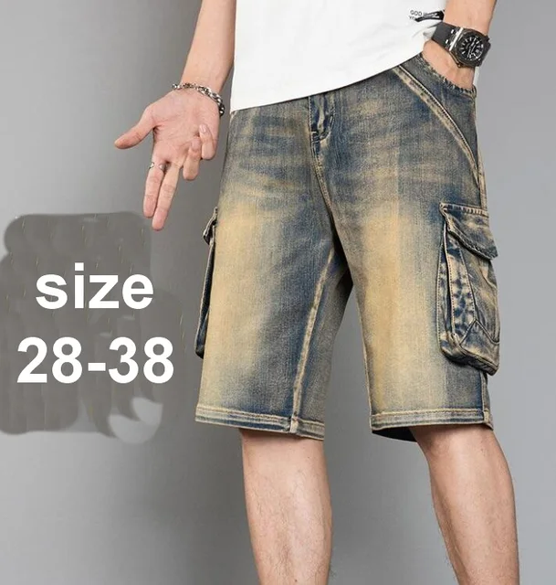 mens denim shorts 38 waist