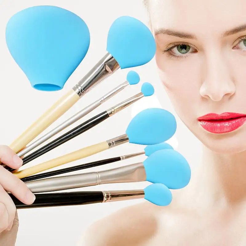 

Silicone Makeup Brush Covers Dust-proof Reusable Travel Makeup Brush Protectors easy to carry Safe Material soft Caps
