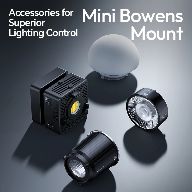 Ulanzi EC65 65W Cube Light 2700K-6500K 3 Power Option for Video Production Portrait Photography with DC Power Adapter PD Charger