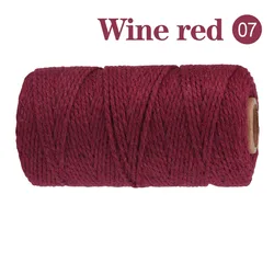 Eco-Friendly Cotton Macrame Cord for DIY Crafts and Home Decor (2mm, 100M) (SLQ 07 Wine Red)