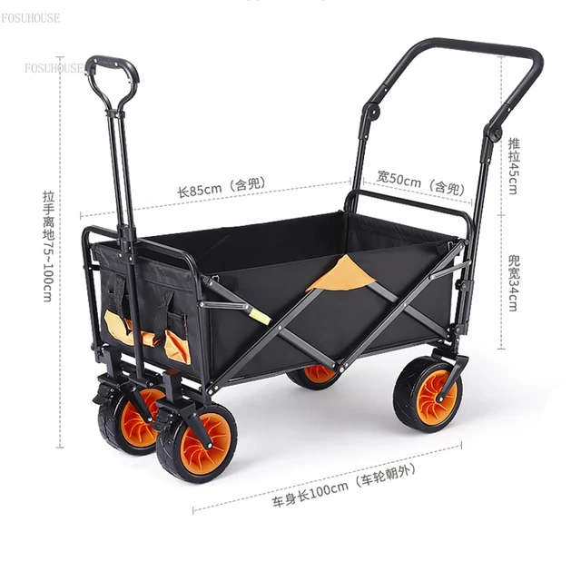 Európai Kerti Kocsik Kültéri Kemping Összecsukható Kocsi Kerekekkel Hordozható Bevásárlókocsik Kertkészletek - Image 5