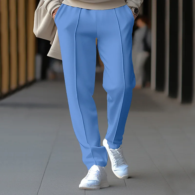 2024 New Fashion Men's Casual Pants Loose Waffle Sports Pants Male's Spring Autumn Joggers Sweatpants Business Slim Pencil Pants