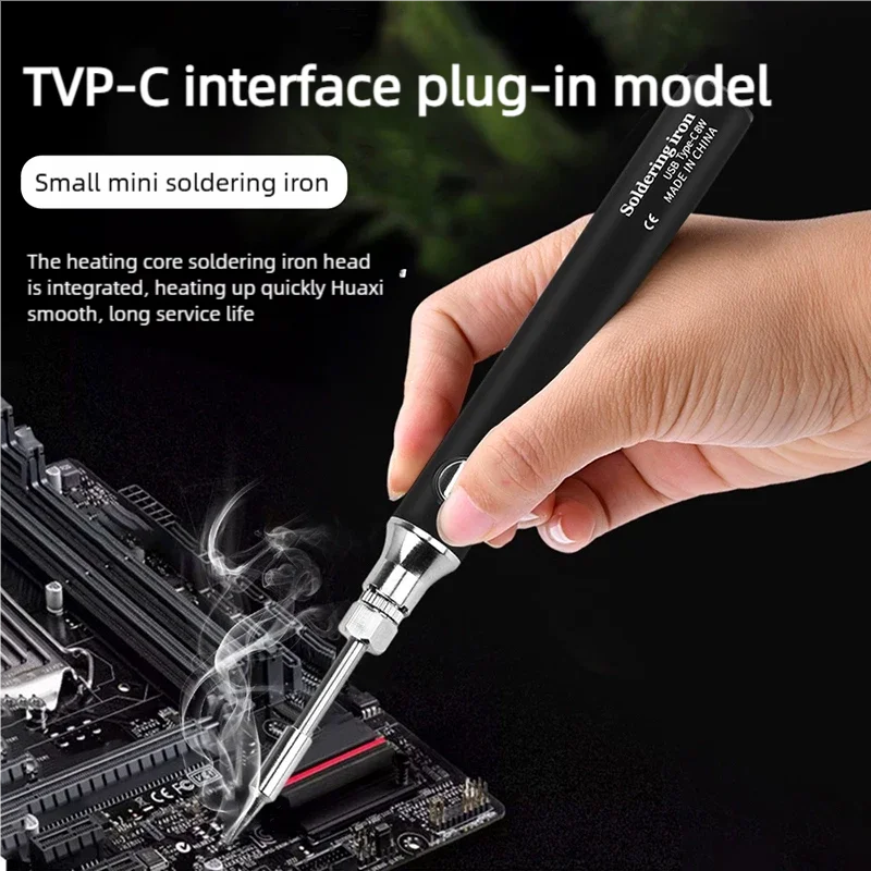 Soldering Iron Cordless Tool Pen Portable USB 5V 8W Electric Powered 3 Tip Kit Rechargeable With Temperature Adjustment
