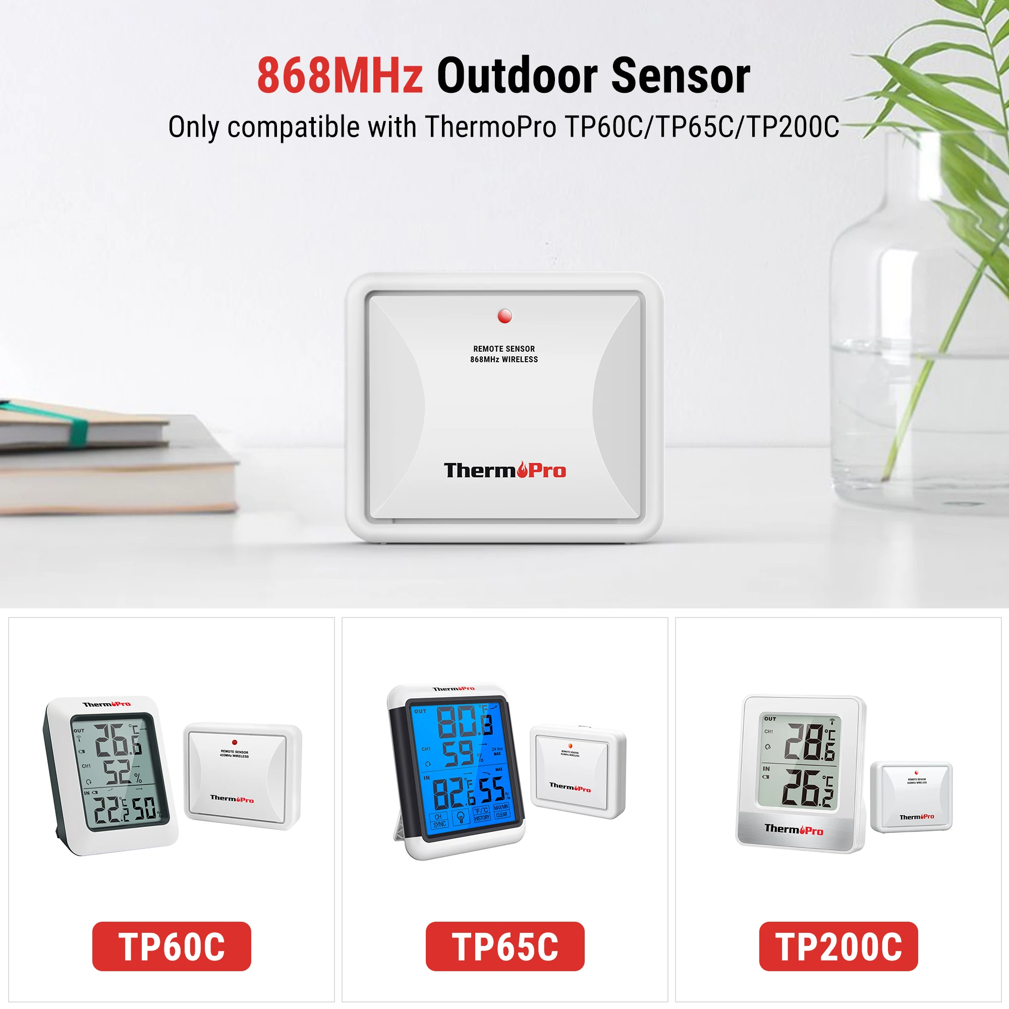 รูปสินค้า เซ็นเซอร์วัดอุณหภูมิ Thermopro 868MHz สำหรับเครื่องวัดอุณหภูมิ