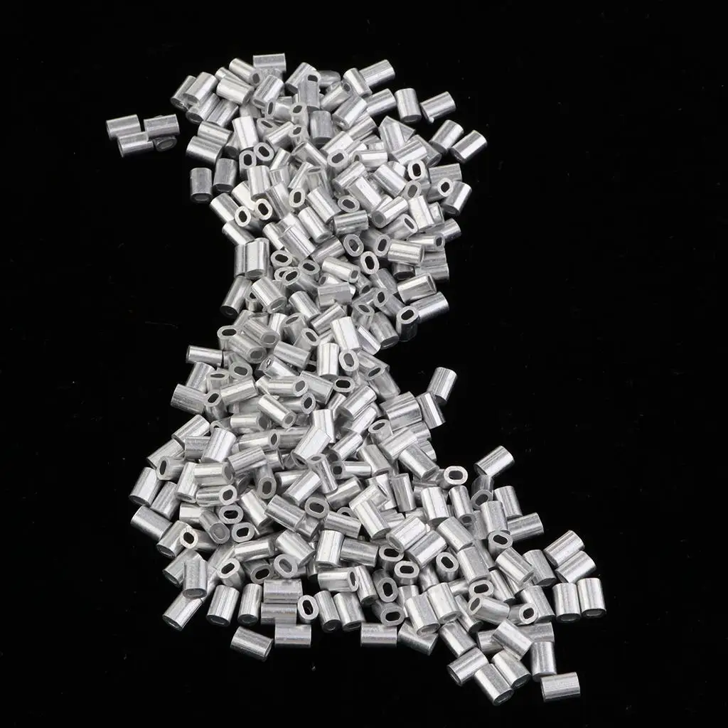1000Pcs Fishing Aluminium Sleeves 0.8mm 1mm 1.2mm 1.5mm for Option