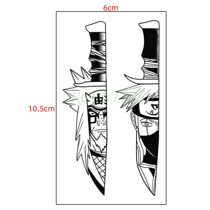 Waterproof Temporary Tattoo Sticker Knives anime Cartoon Boy Tatto Flash for Men Women