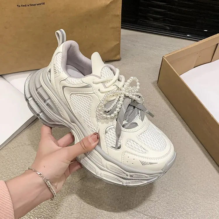 Breathable Women's Vulcanized Trainers With Front Lace-up Design_voghion.com