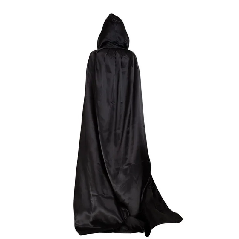 1Pcs Halloween cloak black cape Devil devil with hood Unisex Adult Kids Halloween Hooded Cap Long Cloak Costume Cosplay Props