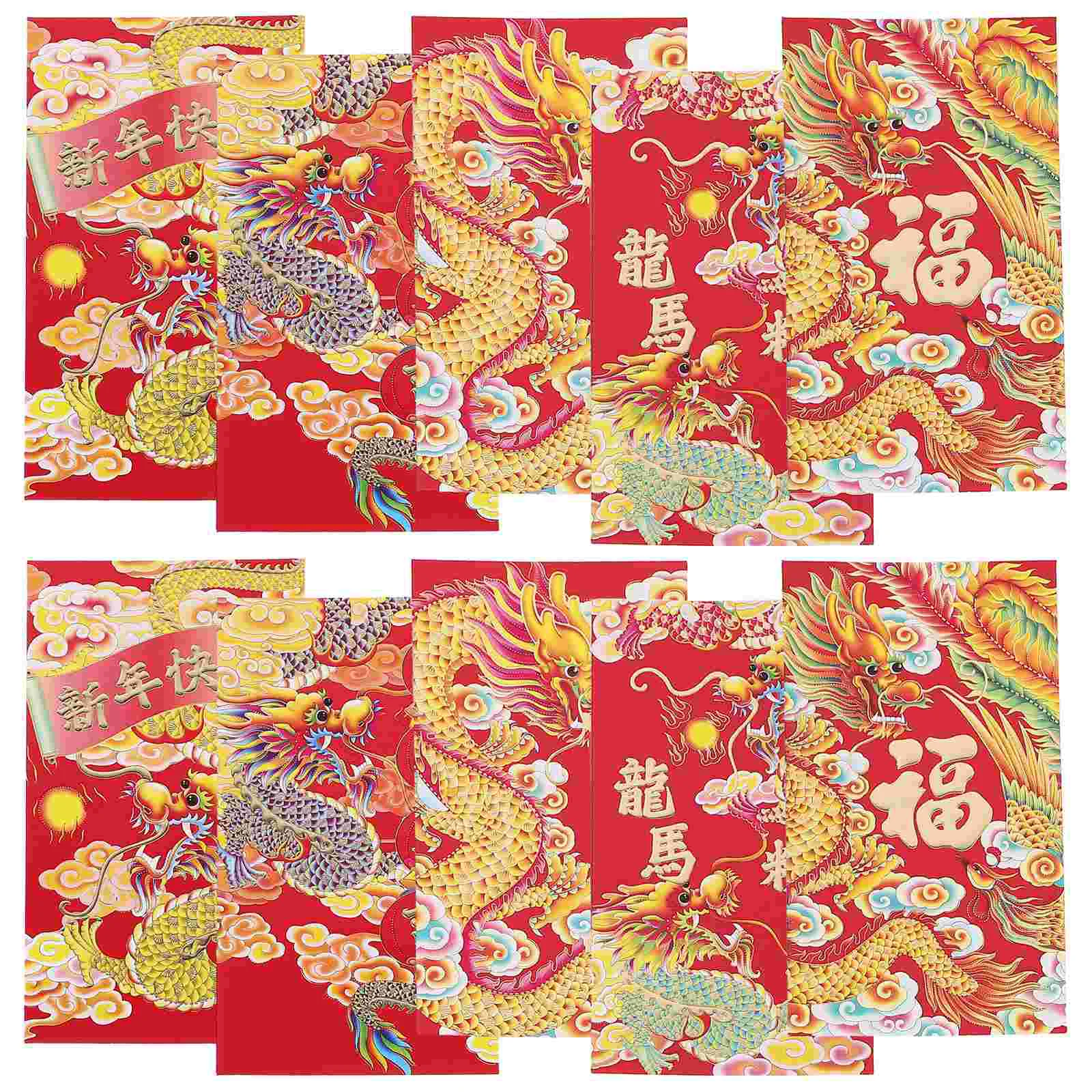 

30 Pcs Greeting Cards Red Envelope Bag Chinese Dragon Year Pocket 2024 Money Cartoon Luck Child