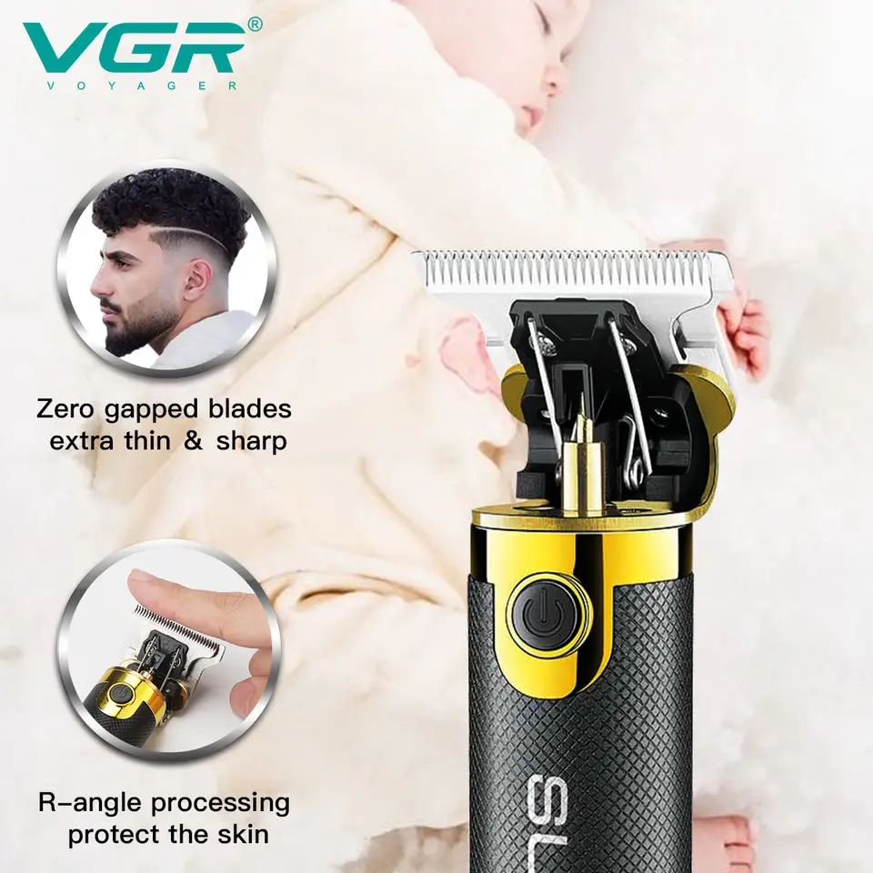 원래 VGR 전문 USB 전기 머리 트리머 충전식 이발사 무선 머리 가위 남자 이발 기계
