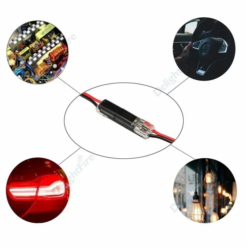 Wire Connector Terminals Wire Connector Electrical Connectors Electrical Connector Led Strip Connectors Led Connectors Cable Connector 2pin Pluggable Wire Connector Quick Splice No Waterproof Electrical Cable Crimp Terminal for 22-18AWG Car LED Strip Auto Wiring