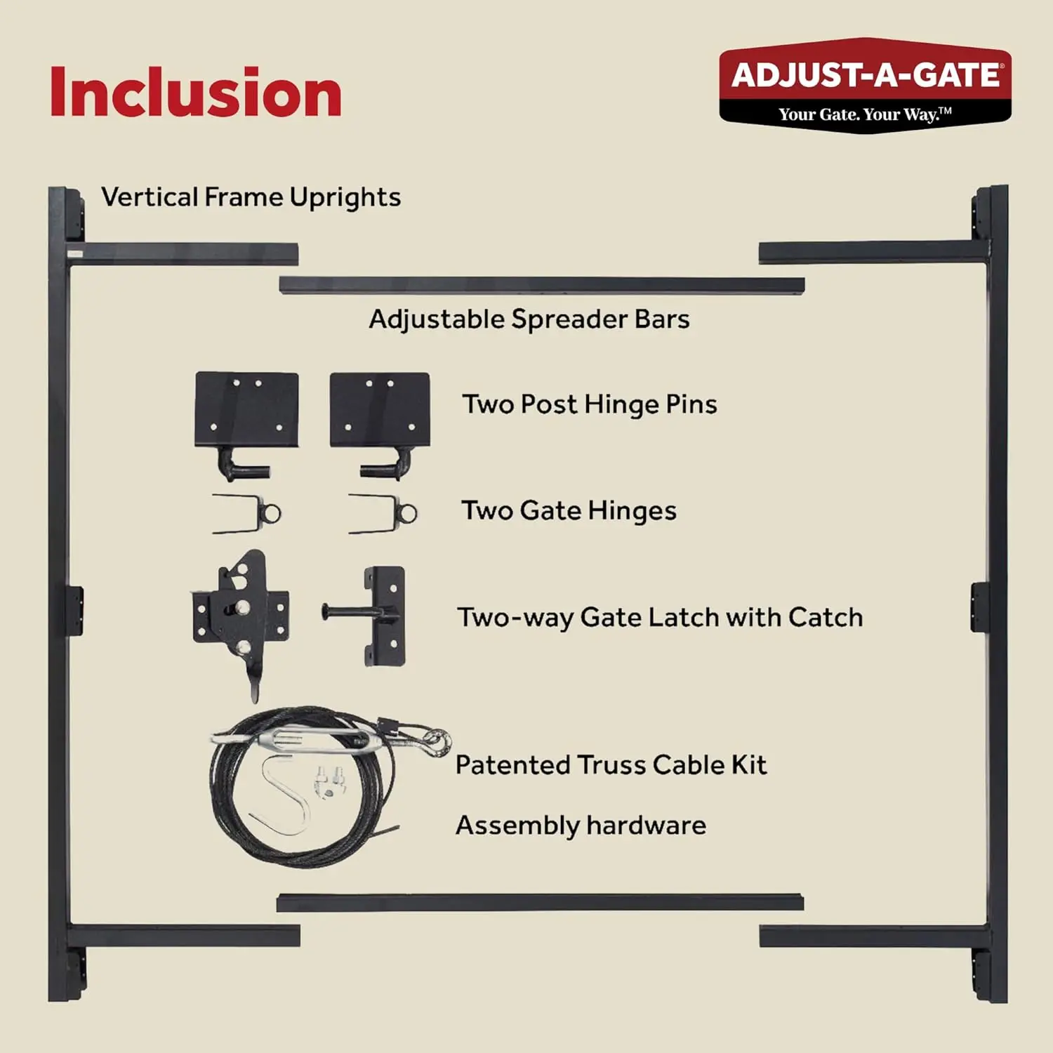 Build Kit, Adjustable 60""-96"" Lockable 2 Way Gate (2 Pack) With Building Kit, 36""-60"" (2 Pack) 4