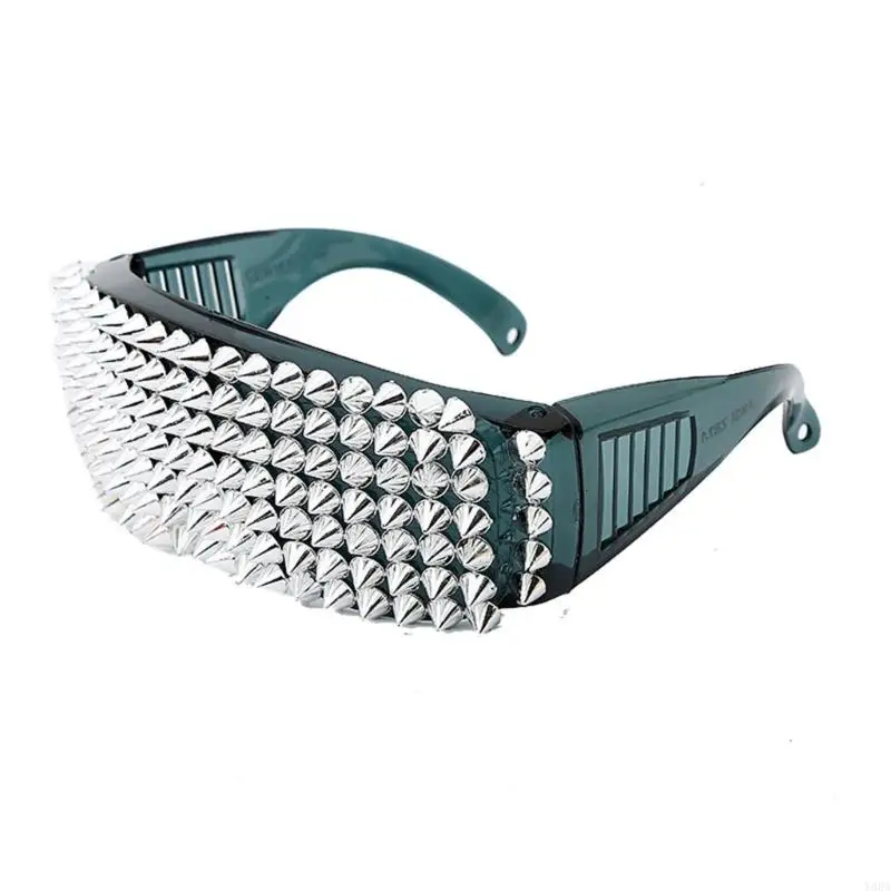 Y88a Punk Vollstachelte Sonnenbrille Sonnenschutz Brillen Populäre HipHop Sonnenbrille für Musikfestival jeden Tag