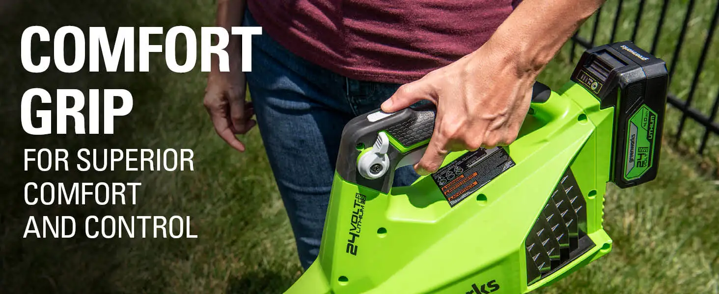 Greenworks 24V Leaf Blower Brushless Motor 110 MPH / 450 CFM / 125+ Compatible Tools Axial Cordless Blower with 4Ah Battery