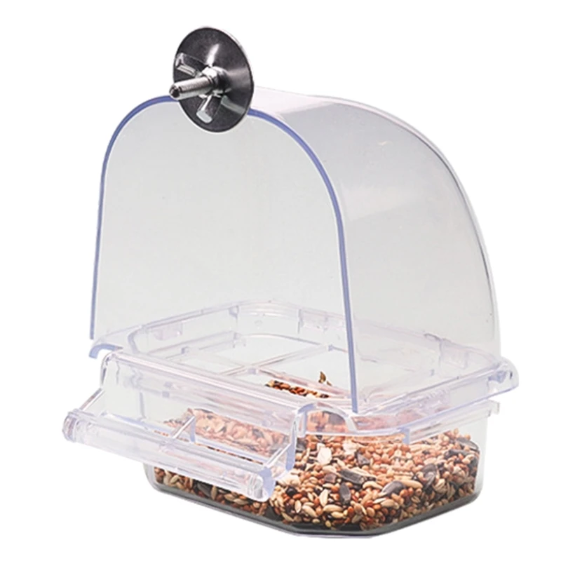

652F Прозрачная пластиковая чаша для дозатора еды и воды для конструкции ящика для птичьей клетки, простота использования
