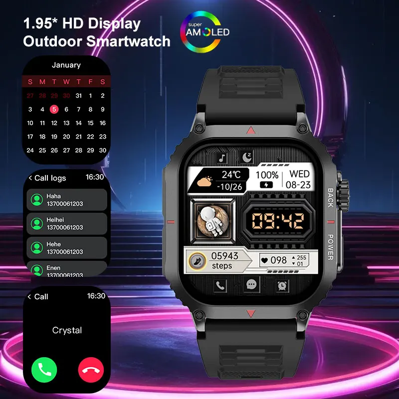 

2024 GPS Smart Watch for Men - NFC Calling, Alititude Pressure, Fitness Tracker, Heart Rate - Your Ultimate Outdoor Companion