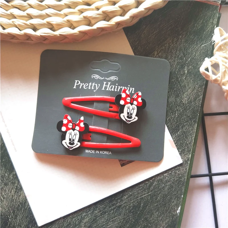 Disney Mickey Minnie Hairpin Children's Bow Hair Accessories Girls Headdress Cartoon BB Clip Girls Birthday Birth Gift Girl Hair hair accessories
