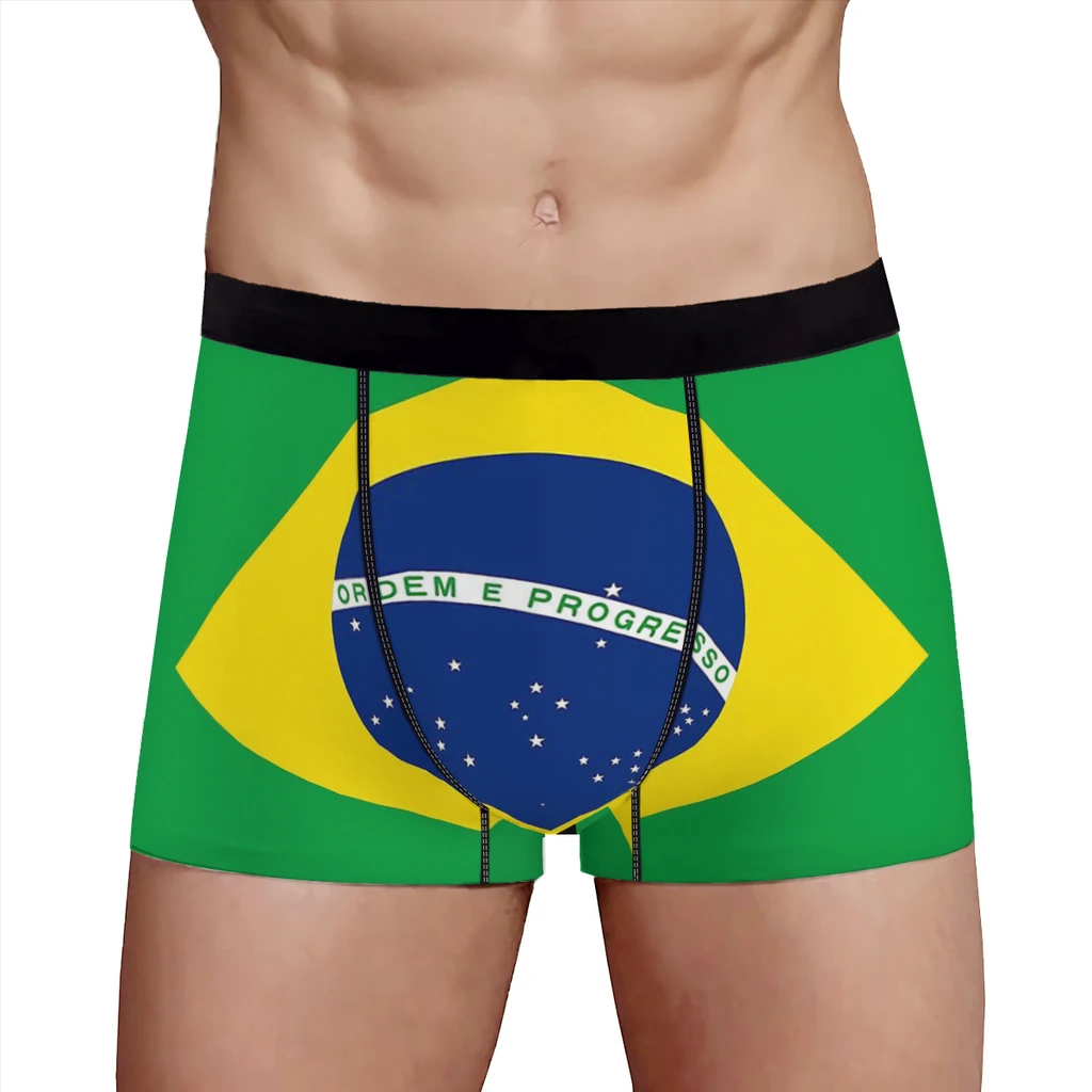 Brazilian Brazil Nation Underpants Breathbale Panties Male Underwear Sexy Shorts Boxer Briefs
