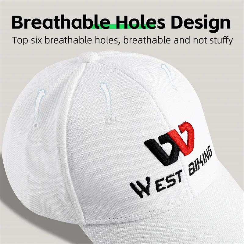WEST BIKING 용수철 여름 베이스 볼 캡, 넓은 선 바이저, 챙 자수 레터 테니스 캡, 야외 하이킹, 5 가지 색상, 남녀공용 모자