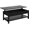 Lift Top Coffee Table with Hidden Compartment and Open Shelf, 45.28" L, Café Tables 4