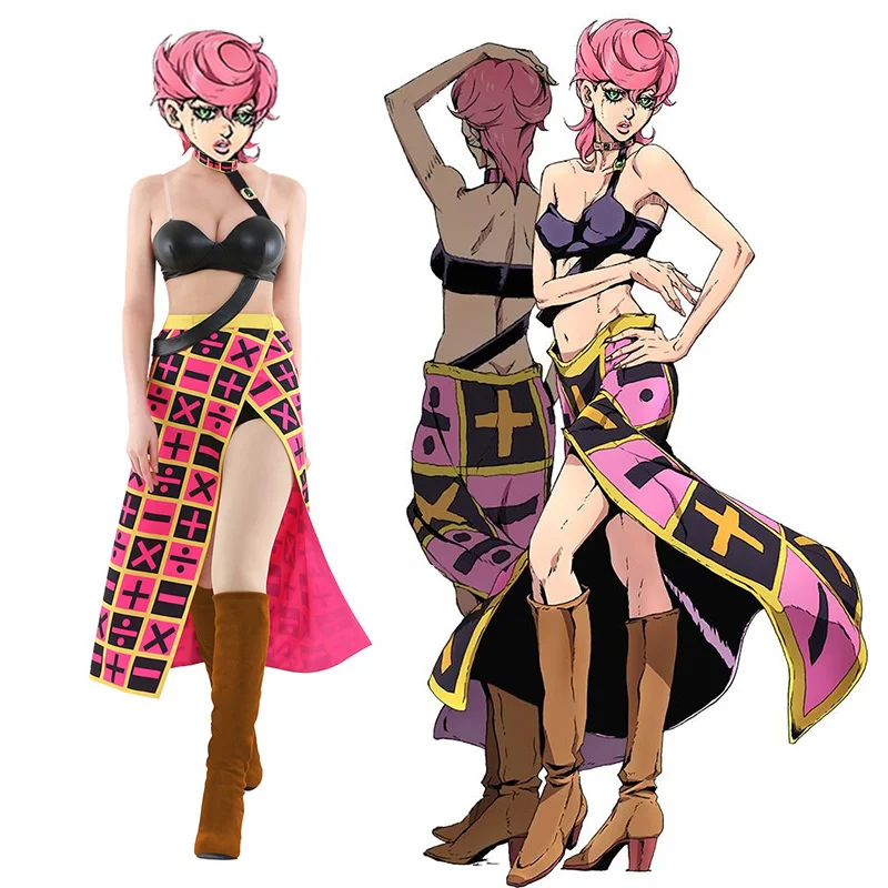 JOJO's wonderful adventure cos style of clothing trihugh una cosplay costume woman