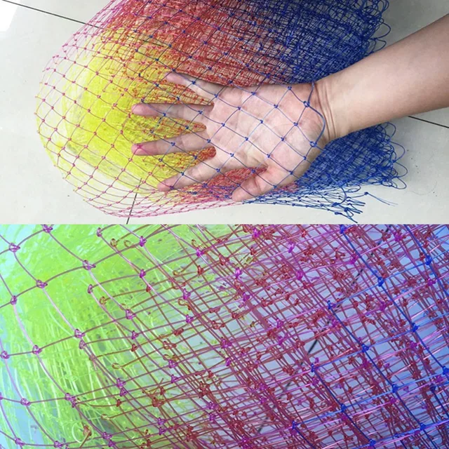 3 Sizes Nylon Fishing Nets Collapsible Fishing Tools Rhombus Mesh Hole Depth Folding Nylon Landing Dip Net  2