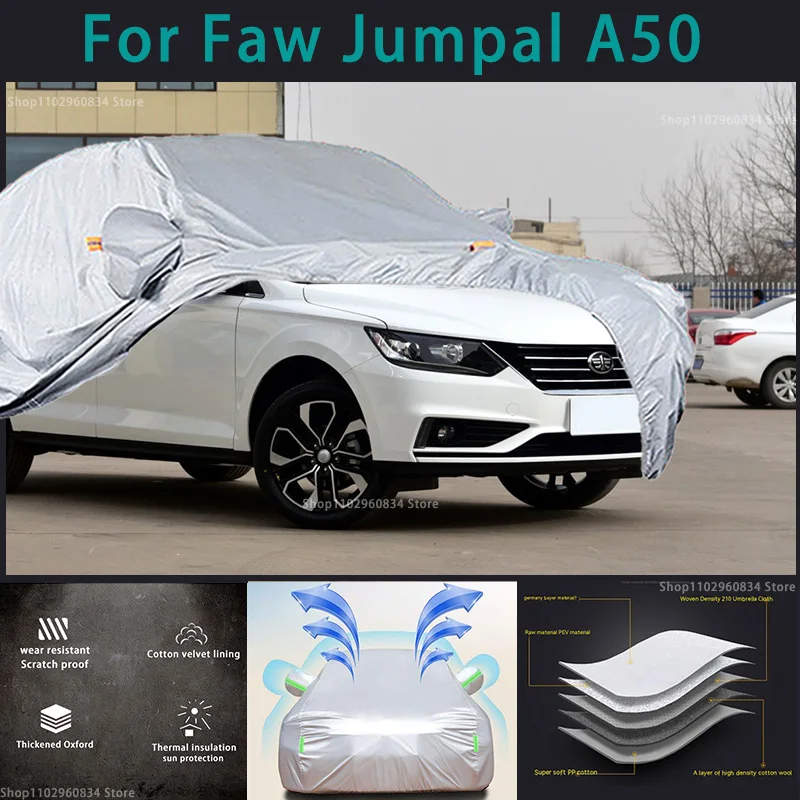 

For FAW Jumpal A50 210T Waterproof Full Car Covers Outdoor Sun uv protection Dust Rain Snow Protective Auto Protective cover