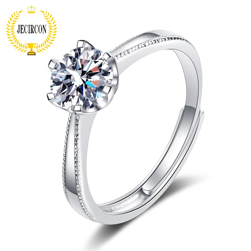Jecircon Anello In Moissanite In Argento Sterling 925 Per Donna Semplice 1 Carato 6 Artiglio Proposta Aperta Fede Nuziale Con Diamanti Gioielli Di Lus