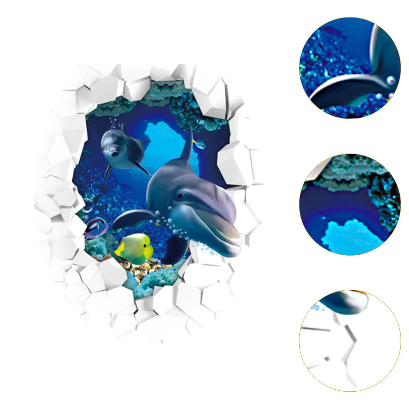 Toilet Sticker Removable PVC Wall Decor Decoration Undersea World Sticker Toilet Seat Cover Decal for Restroom Cistern Bathroom
