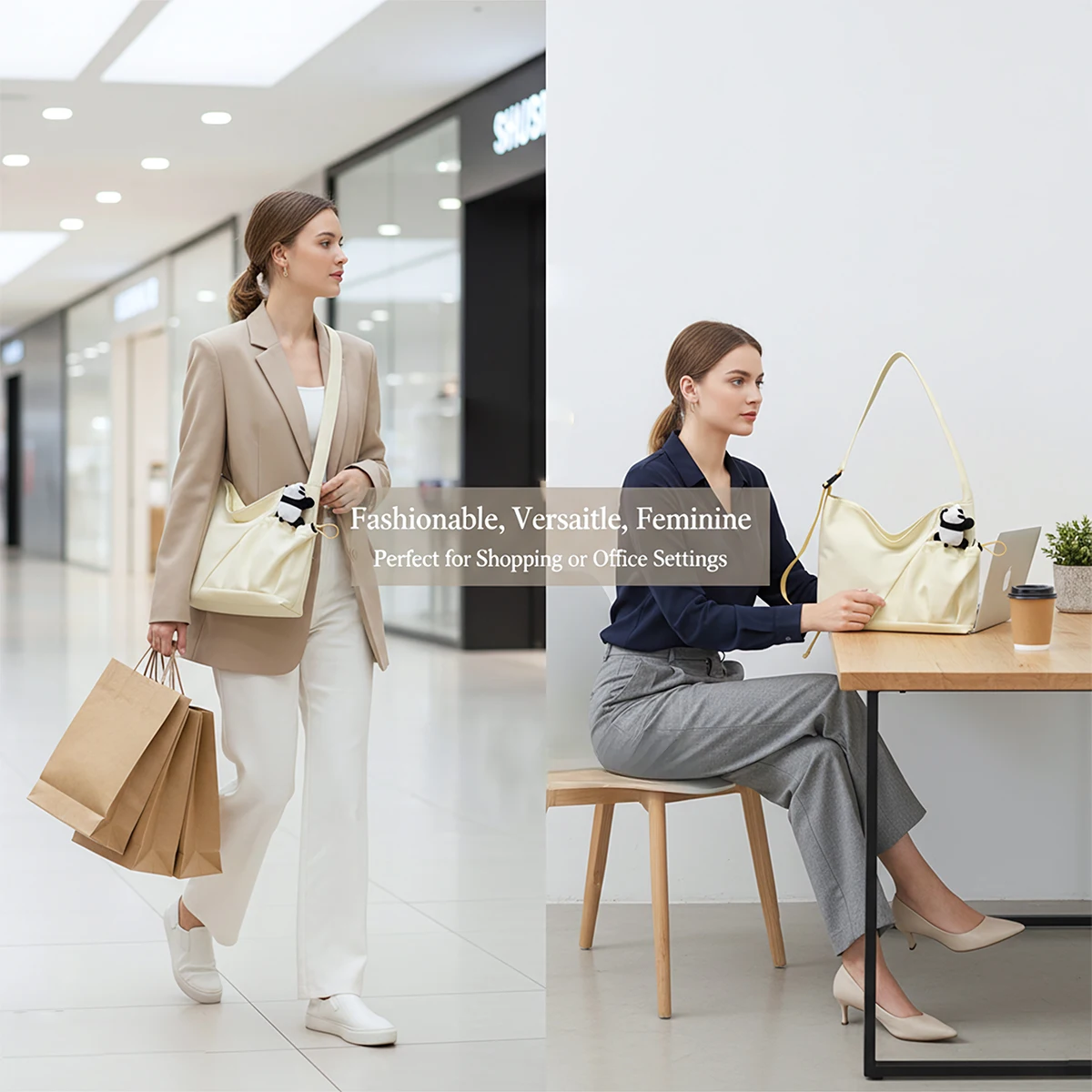 Large-Capacity Fashionable Canvas Bag, Short-Distance Travel, Commuting Tote Bag, College Student Class Shoulder Bag, Travel Handbag, Shopping and Shopping