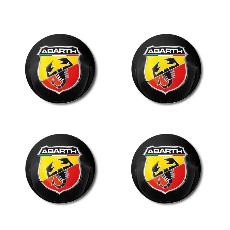Car Hub Cap Badge sticker for Abarth Punto 500 Tipo Stilo Palio Bravo Doblo Panda Ducato