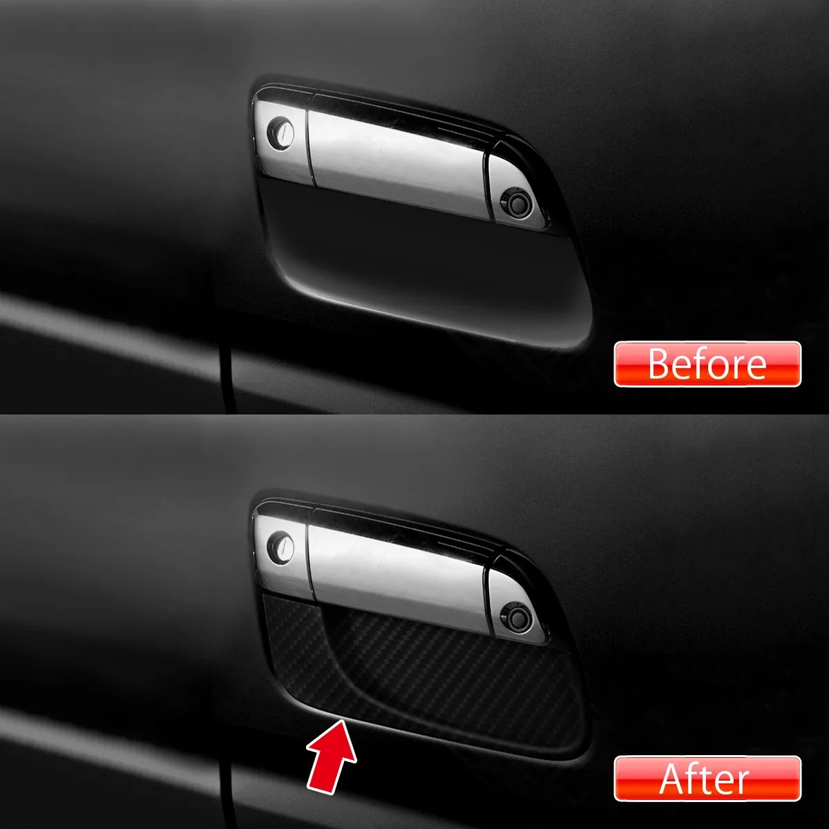Exterior Door Handle Trim Rubber Door Handle Bowl Car Styling Cover Sticker Accessories 6PCS for TOYOTA HIACE 200