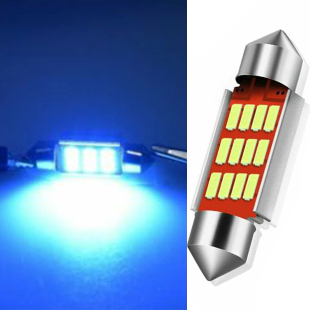 

Canbus C5W LED Festoon Number Plate Bulb Light 36mm 4014 SMD LED Interior Car License Plate Lamp 8000K Blue