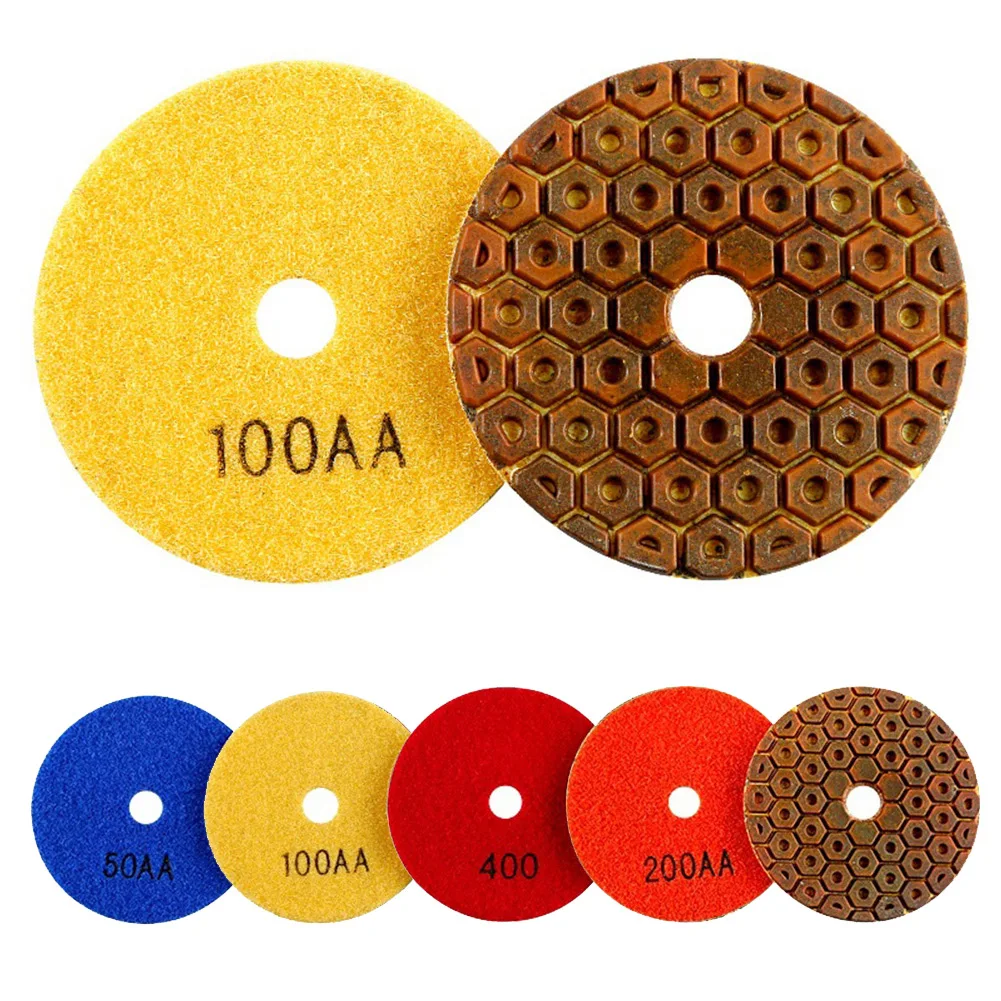 1PC 4 Inch Dry Polishing Pad Flexible Super Diamond Polishing Pad For Granite Marble Stone Sanding Disc Abrasive Power Tool Part