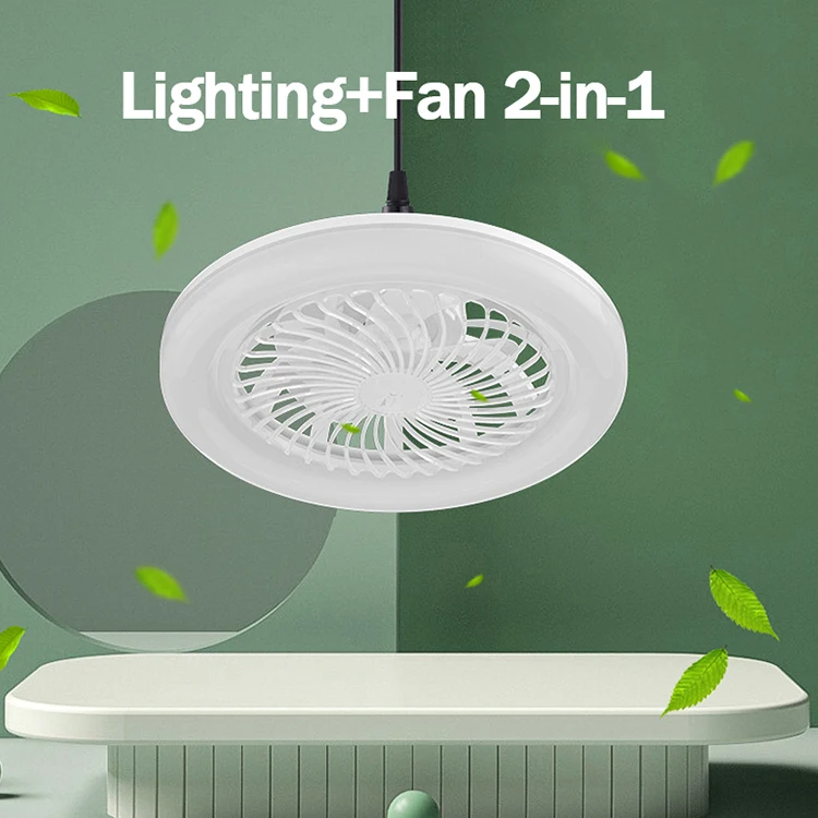 2 In 1 Ceiling Fan Lamps 3 Speeds Adjustable E27 Base Infinitely Dimmable for Living Room Bedroom Study LED lighting Light