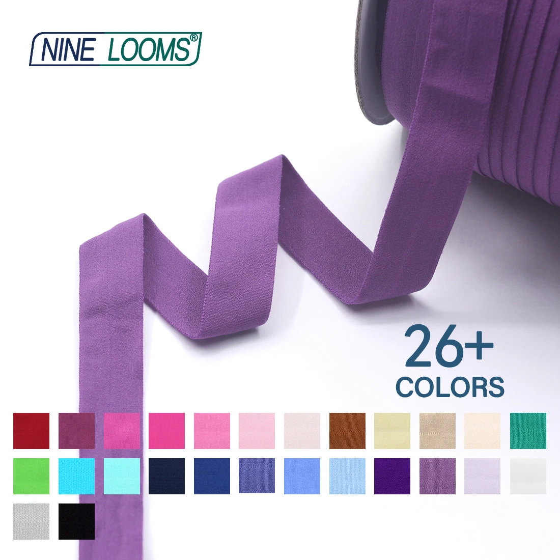NINE LOOMS Matte Fold Over Elastics FOE 3/4" 20mm Solid Non-Shiny Spandex Bands Unterwäsche Dessous Kleid Nähbesatz 2 5 10 Yard – Detail 23