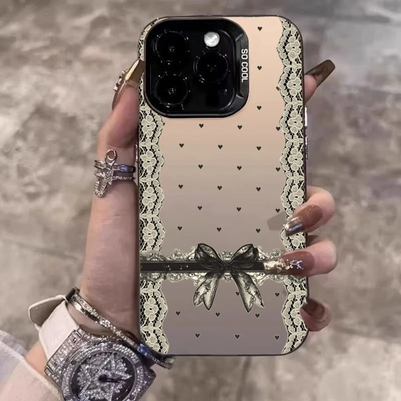 Elegant Black Lace Laser-Cut Phone Case Cover