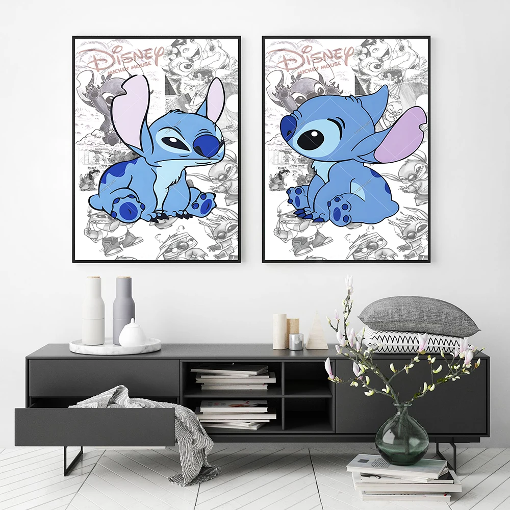 MINOSO-Affiche sur Toile de Dessin Animé Disney Stitch, Peinture Murale,  Imprimés pour la Maison, Décoration de Chambre d'Enfant, Salon, Cadeau -  AliExpress