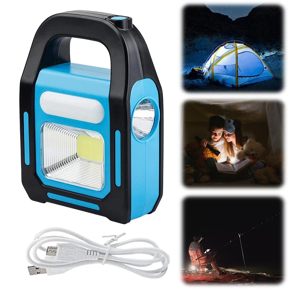 Description Picture 3 of itemLED Portable Light Solar USB Rechargeable IPX4 Waterproof Emergency Spotlight 3 Light Modes for Emergencies Power Failure Travel