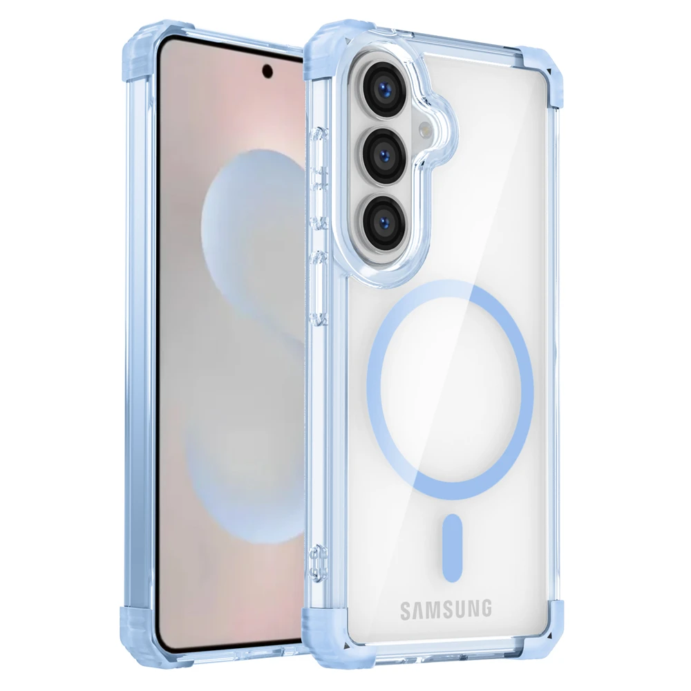 Shockproof Clear Magnetic Case with Corner Airbags and Glossy Finish