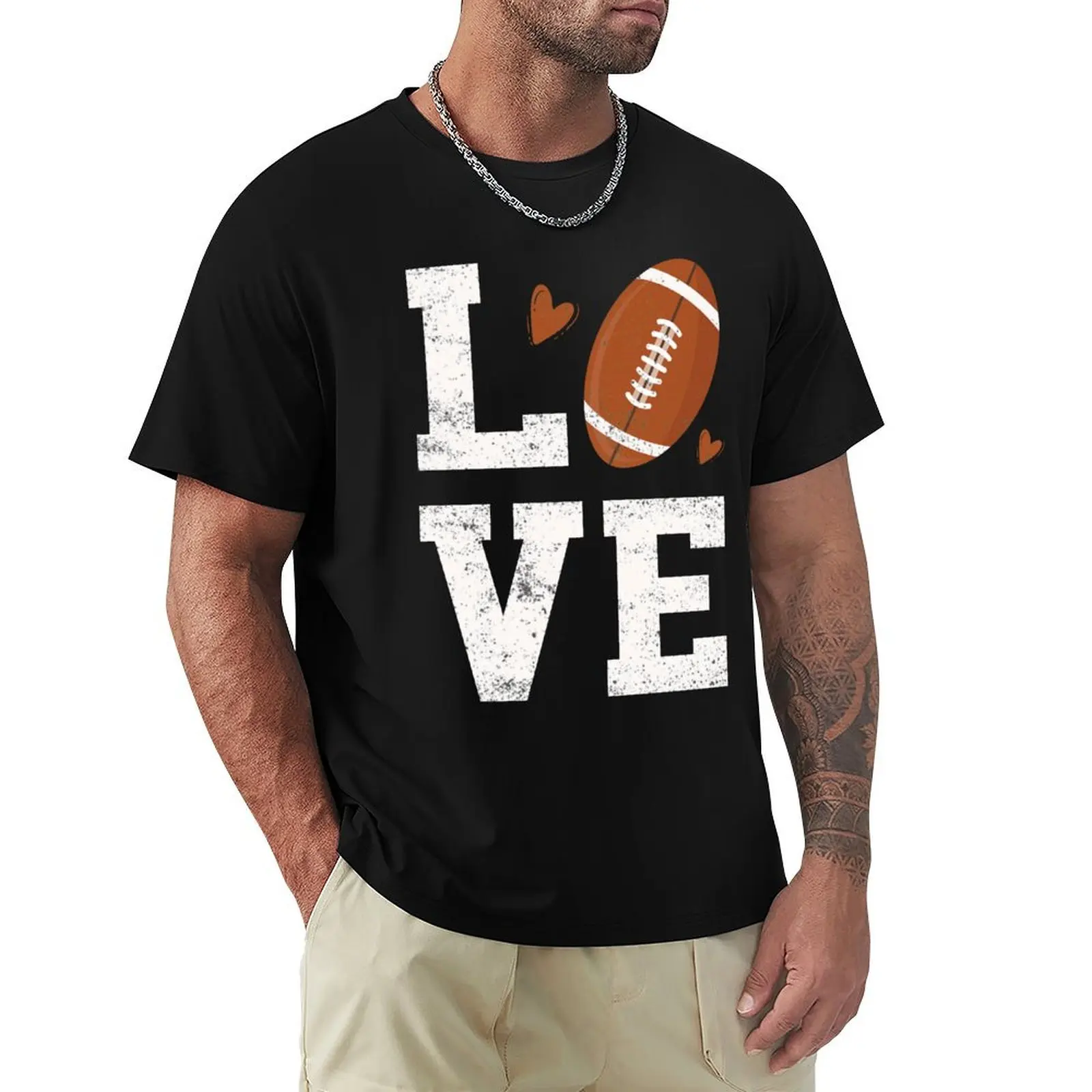 

American football lovers T-Shirt hippie clothes summer tops customizeds sports fans mens vintage t shirts