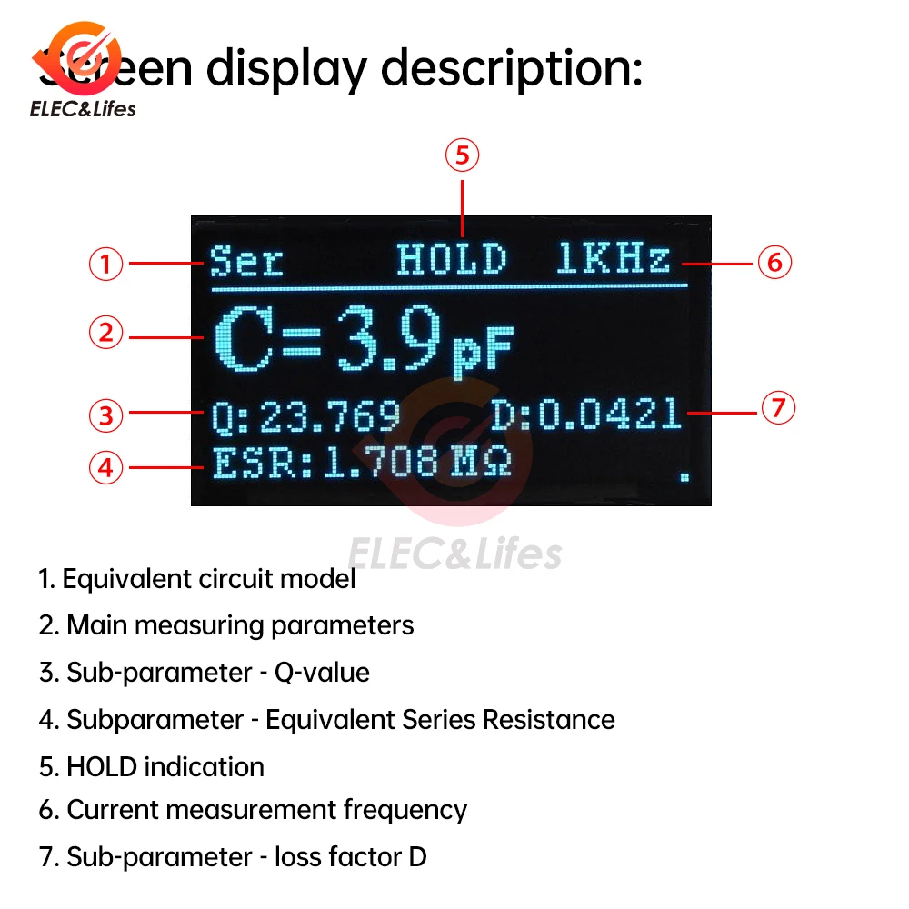 DC 5V M181 LCR Bridge Tester Module Kit high-precision Resistance Capacitance Inductance Meter DIY Kit for Electrician Tool 3