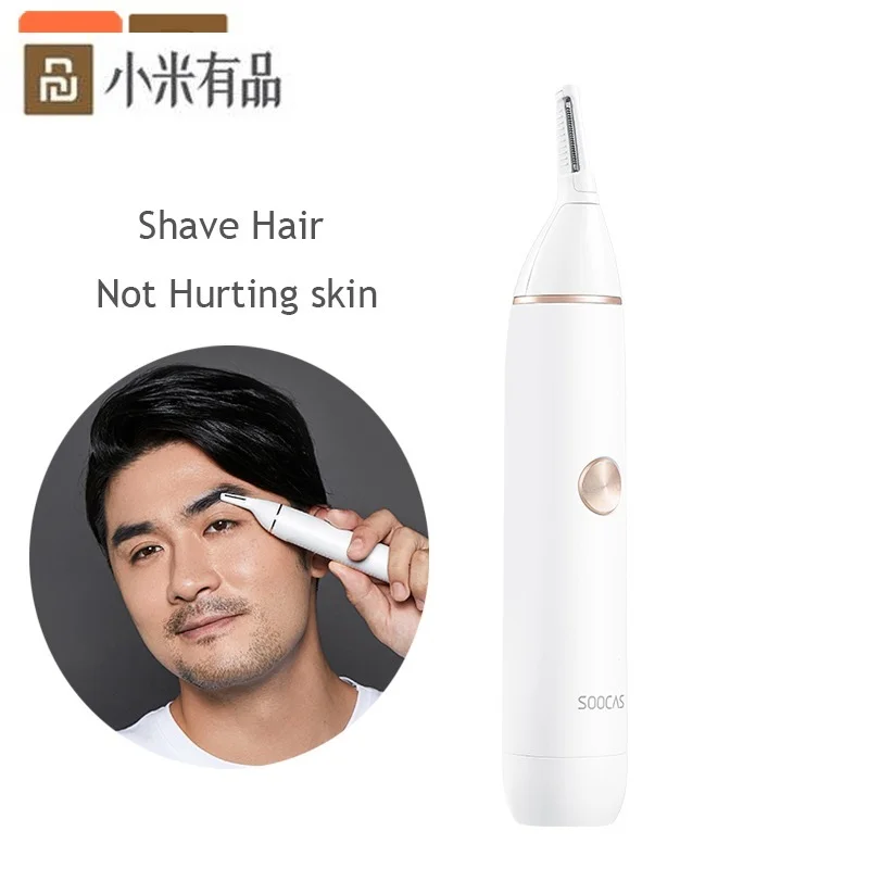 Soocas IPX5 Antiwater Nose Hair Trimmer Eyebrow Clipper Sharp Blade Cordless Nasal Cleaner Men Women Face Hair Cutting for Men 3