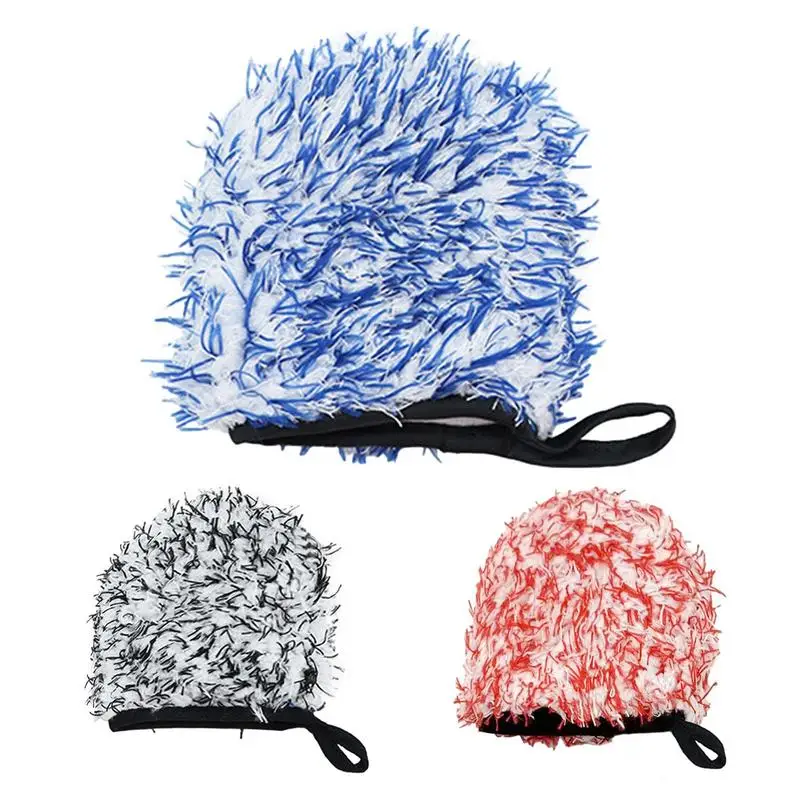 

Microfiber Car Wash Mitt Automotive Double Sided Flexible Wash Mitts Vehicles Scratch Free Detailing Gloves Auto Wash Accessory